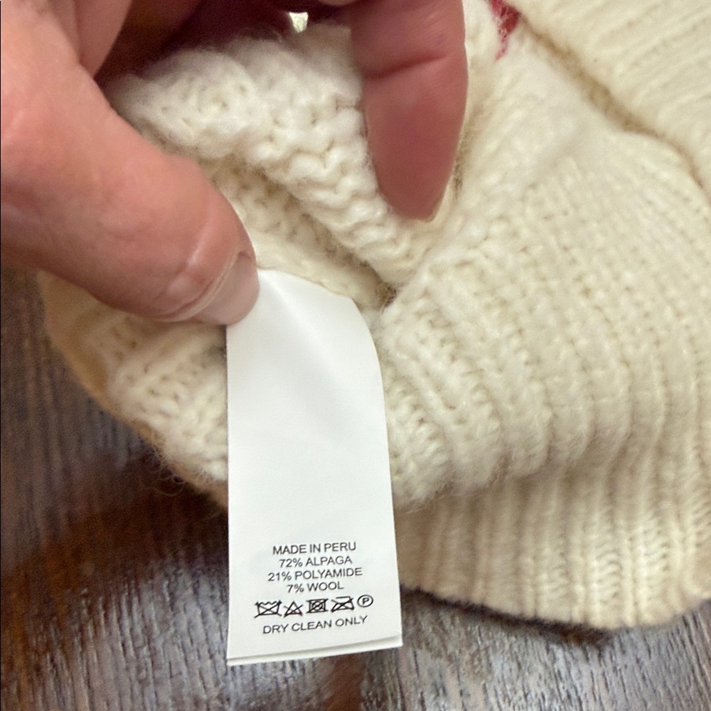 Kate Spade Size Medium Cream Floral Intarsia Sweater - Picture 3 of 4